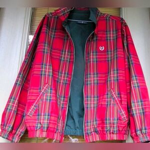 Vintage 90's Chaps Golf Ralph Lauren Stewart Plaid Reversible Jacket Size Large